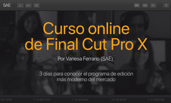 Se realizó el curso online "Final Cut Pro X: 3 clases para conocer el programa de edición más moderno del mercado", dictado por Vanesa Ferrario (SAE) Se realizó el curso online "Final Cut Pro X: 3 clases para conocer el programa de edición más moderno del mercado", dictado por Vanesa Ferrario (SAE)